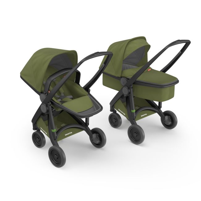 Carucior 2 in 1, Greentom, 100% Ecologic, Black Olive KRTABCDBLACKOLIVE