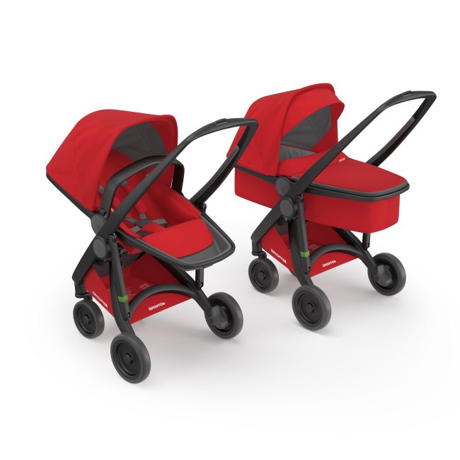Carucior 2 In 1, Greentom, 100% Ecologic, Black Red KRTABCDBLACKREDV16