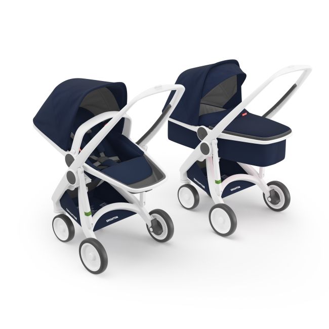 Carucior 2 in 1, Greentom, 100% Ecologic, White Blue KRTABCDWHITEBLUEV16