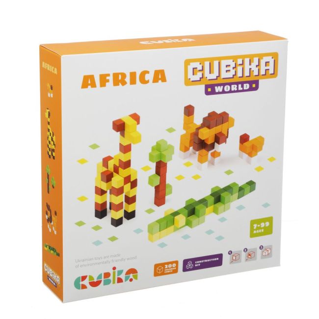 Joc Din Lemn, Set de constructii, Cubika, World Africa KRT15306