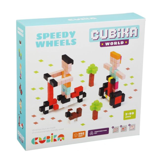 Joc Din Lemn, Set de constructii, Cubika, World Speedy Wheels KRT15290