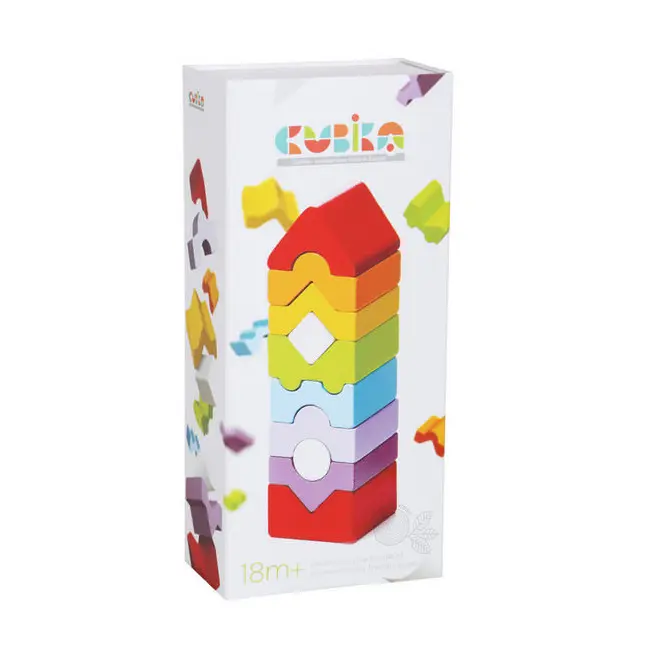 Jucarie Din Lemn Cubika, Set Constructii "Turn" KRT14989