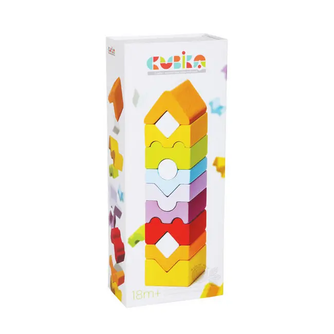 Jucarie Din Lemn Cubika, Set Constructii "Turn" KRT14996