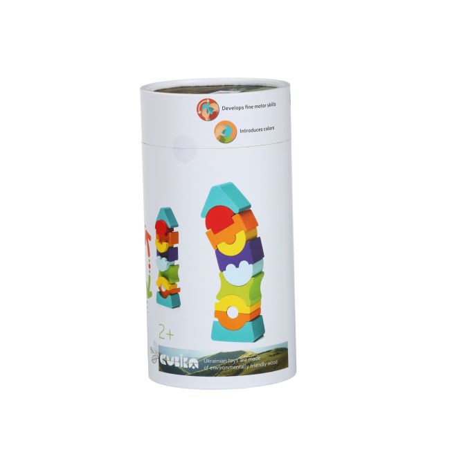 Jucarie din lemn, Cubika, Set constructii Turn 11 piese KRT12862