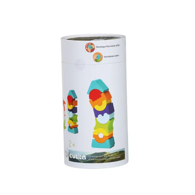 Jucarie din lemn, Cubika, Set constructii Turn 11 piese KRT12862