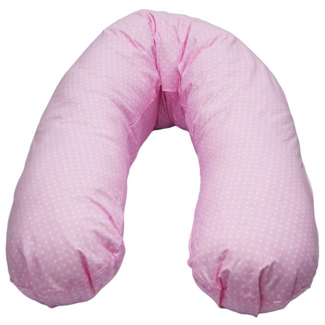 Perna De Alaptat Cu Husa Bumbac Si Umplutura Fibre De Silicon, EKO, 180cm - Pink KRT916330