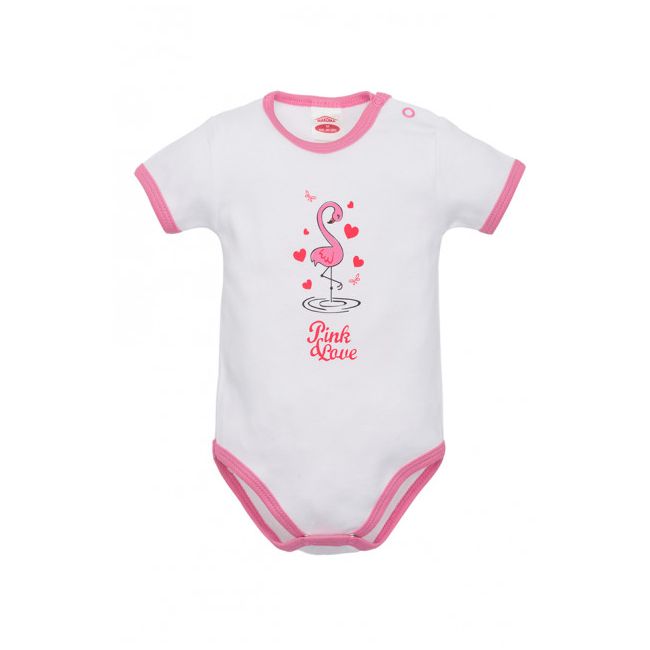 Body alb cu flamingo pentru bebelusi - Colectia Flamingo MK03211KR.9 luni