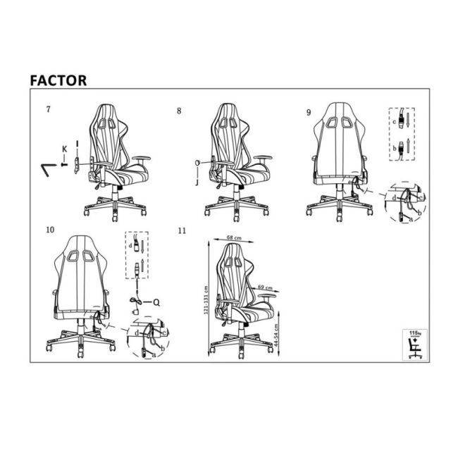 Scaun gaming hm factor multicolor drm8797