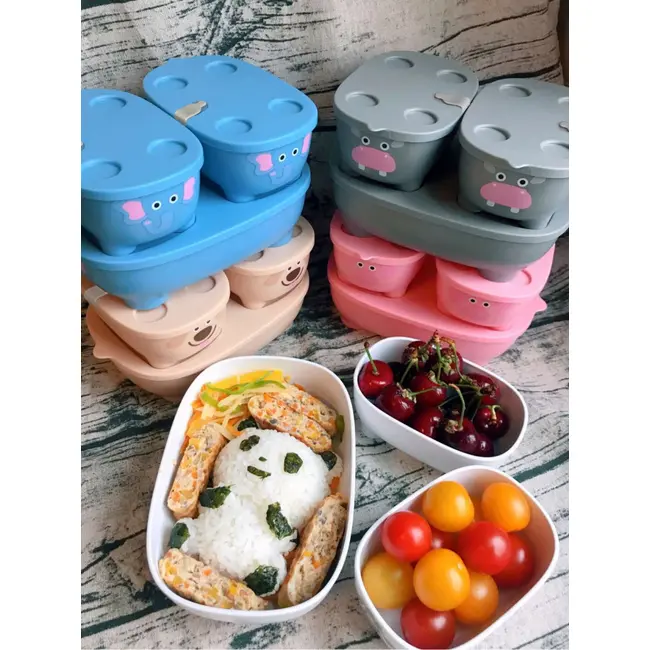 Set caserole hrana cu capac bentomals to go hipopotam tna9899