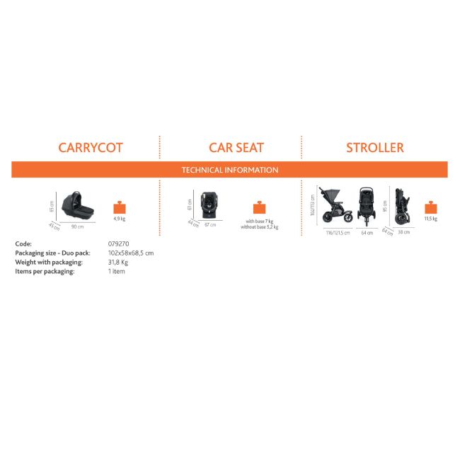 Carucior Chicco Trio Activ3, Car Kit, 0+luni, Iron - CHC79270-8_IRON