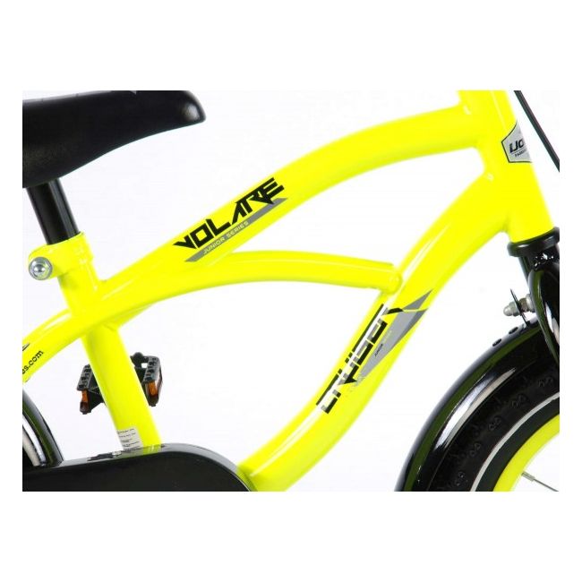 Bicicleta pentru baieti Volare Yellow Cruiser 81419 14 inch cu roti ajutatoare si frana de mana - SOLVOL81419