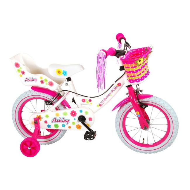 Bicicleta pentru copii Volare Ashley 81404-IT 14 inch cu roti ajutatoare si frana de mana - SOLVOL81404-IT