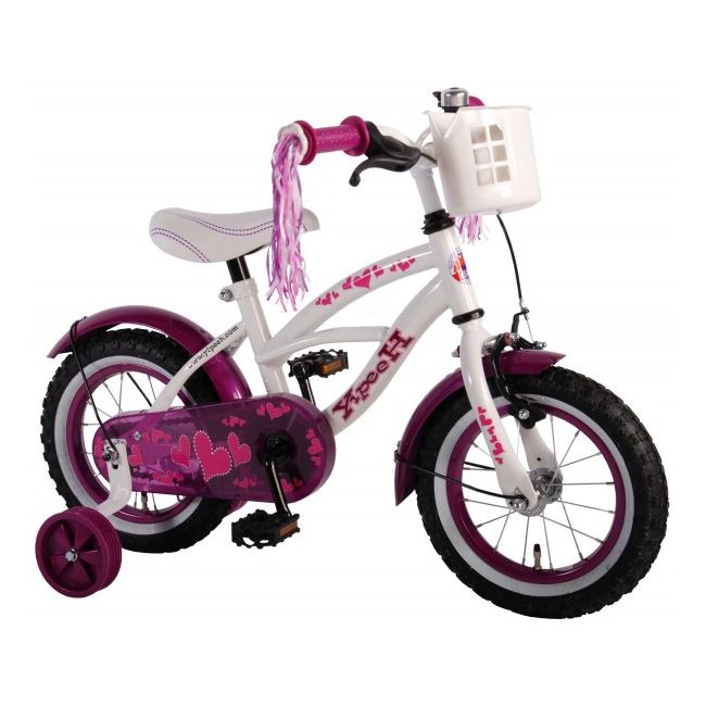 Bicicleta pentru copii Volare Heart Cruiser 61209 12 inch cu roti ajutatoare si frana de mana - SOLVOL61209