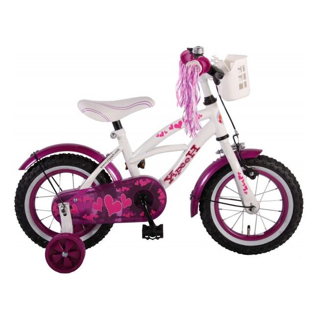 Bicicleta pentru copii Volare Heart Cruiser 61209 12 inch cu roti ajutatoare si frana de mana - SOLVOL61209
