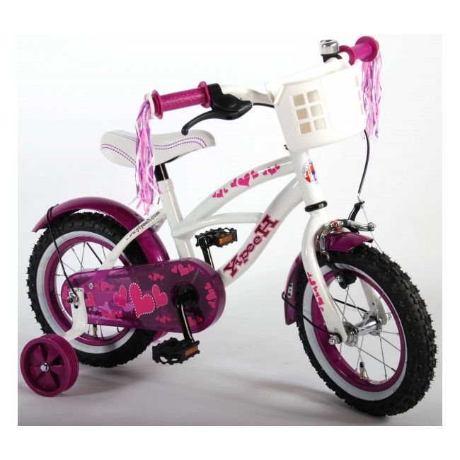 Bicicleta pentru copii Volare Heart Cruiser 61209 12 inch cu roti ajutatoare si frana de mana - SOLVOL61209