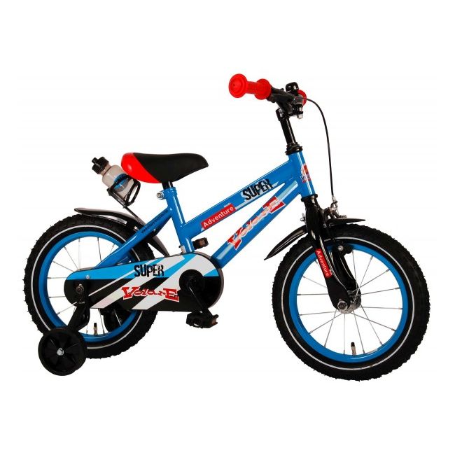 Bicicleta pentru copii Volare Super Children Blue 91431 14 inch cu roti ajutatoare si frana de mana - SOLVOL91431