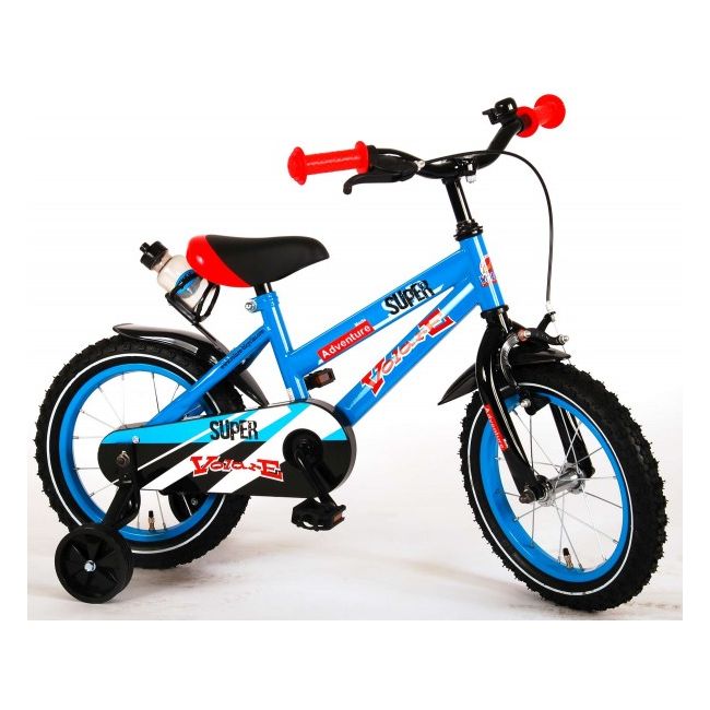 Bicicleta pentru copii Volare Super Children Blue 91431 14 inch cu roti ajutatoare si frana de mana - SOLVOL91431