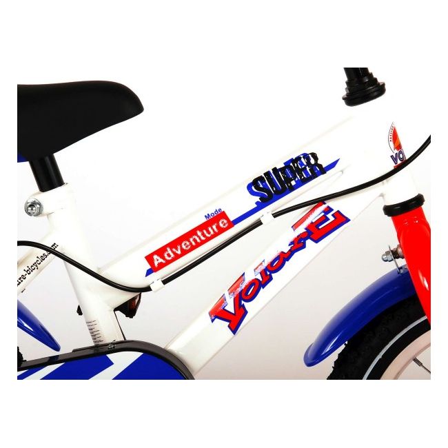 Bicicleta pentru copii Volare Super Children White 91436-IT 14 inch cu roti ajutatoare si frana de mana - SOLVOL91436-IT