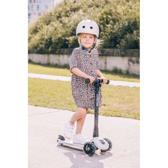 Casca De Protectie Pentru Copii, Sistem De Reglare Magnetic Cu Led, Xxs-s, 45-51 Cm, 1 An+, Ash, Scoot  Ride Pjb96360