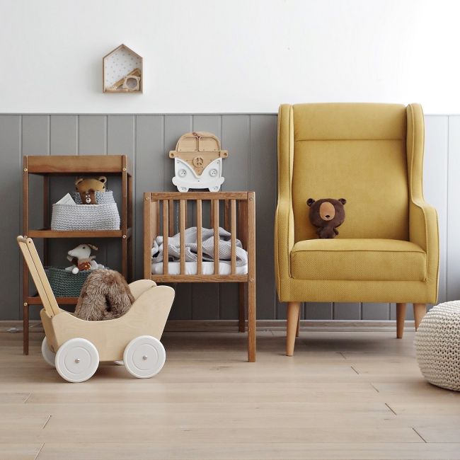 Patut Mic, Co-sleeping Din Lemn, Classic Vintage Cu Saltea Cocos Spuma Cocos 90 X 40 X 7 Cm Pjbbedside_vintage