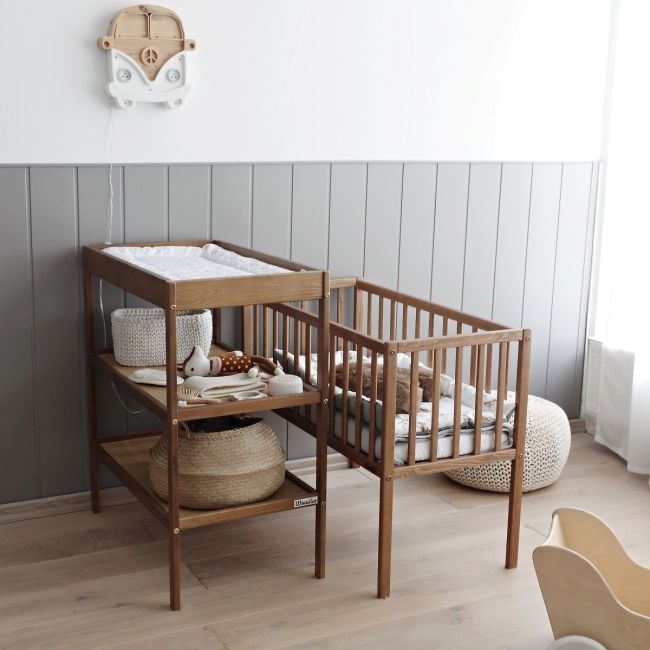 Patut Mic, Co-sleeping Din Lemn, Classic Vintage Cu Saltea Cocos Spuma Cocos 90 X 40 X 7 Cm Pjbbedside_vintage