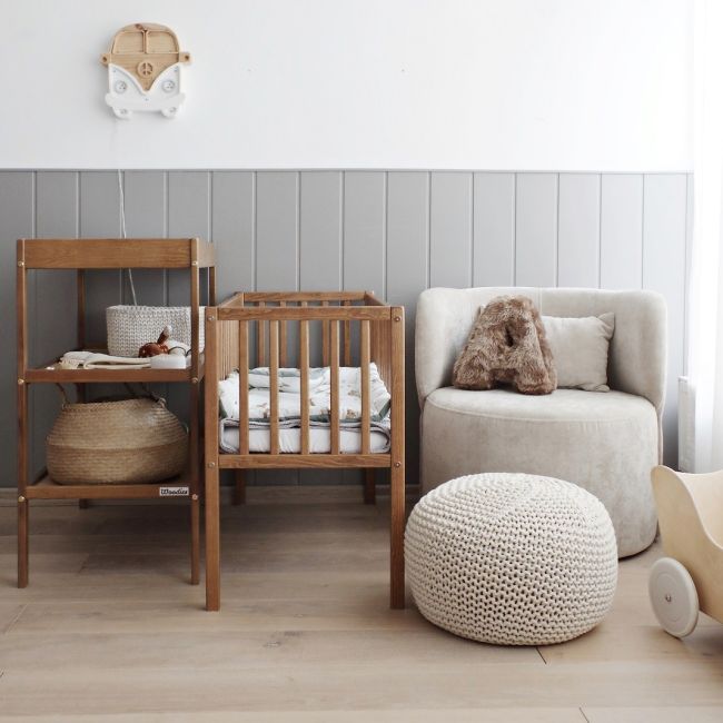 Patut Mic, Co-sleeping Din Lemn, Classic Vintage Cu Saltea Cocos Spuma Cocos 90 X 40 X 7 Cm Pjbbedside_vintage