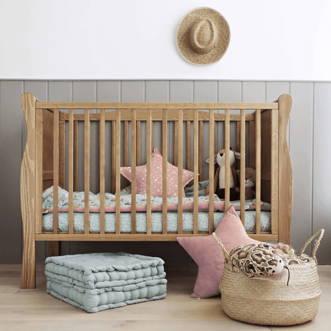 Patut Din Lemn Pentru Bebe, Inaltime Saltea Reglabila, Noble Vintage 120x60 Cm Pjbnoble_cot_vintage