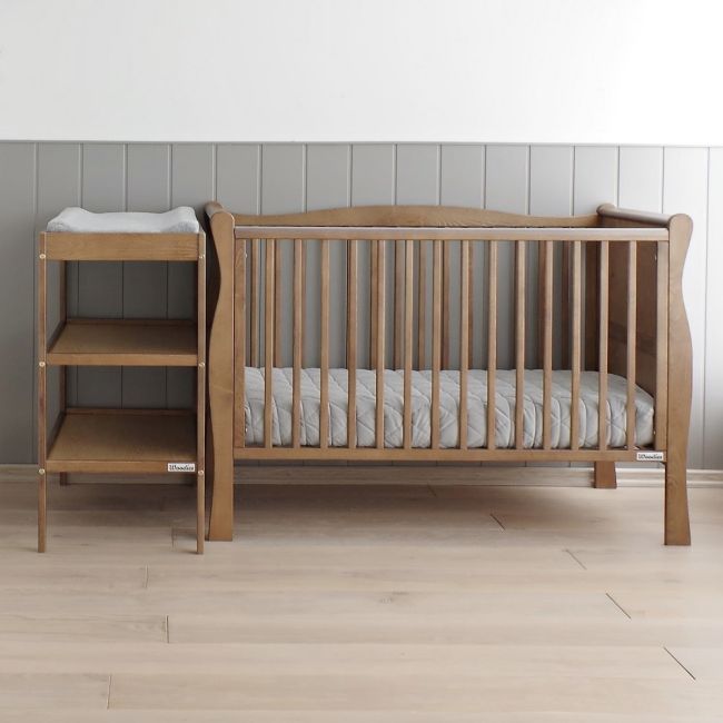 Patut Din Lemn Pentru Bebe, Inaltime Saltea Reglabila, Noble Vintage 120x60 Cm Pjbnoble_cot_vintage