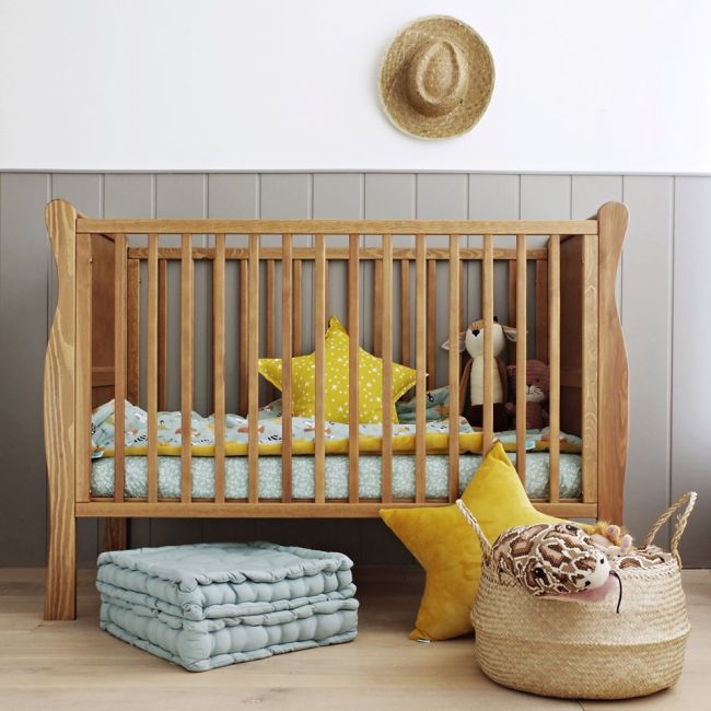 Patut Din Lemn Pentru Bebe, Inaltime Saltea Reglabila, Noble Vintage 120x60 Cm Pjbnoble_cot_vintage