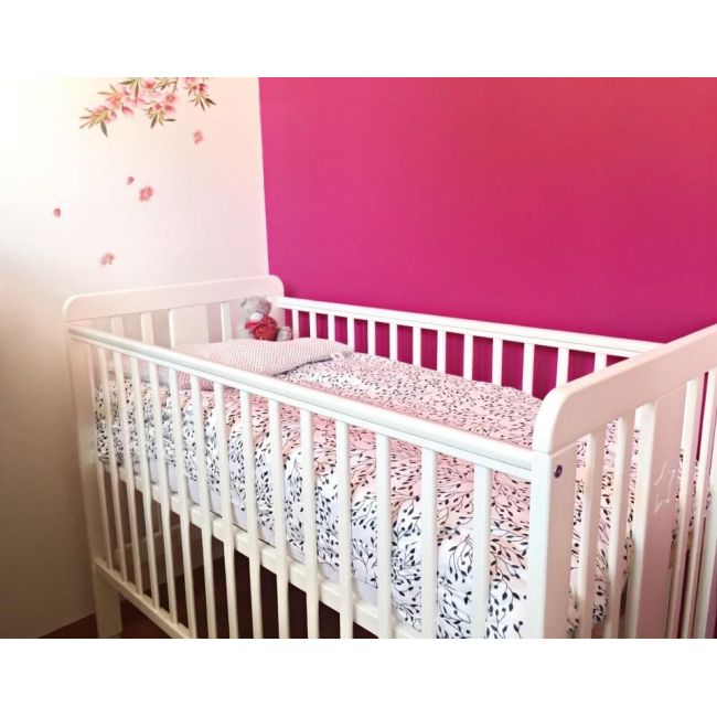 Patut Din Lemn Pentru Bebe, Inaltime Saltea Reglabila, Star Baby Alb 120x60 Cm Pjbstar_cot_white