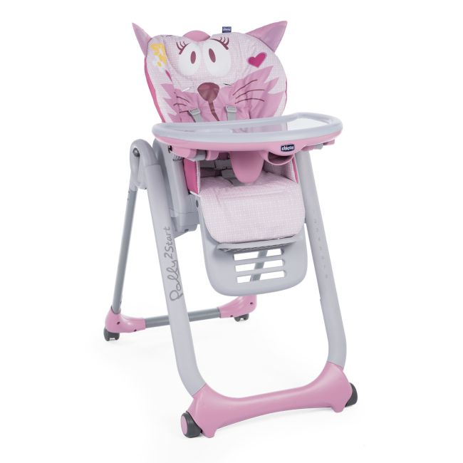 Scaun de masa Chicco Polly 2 Start 4roti, Miss Pink, 0 luni+ - CHC79205-8_MISS PINK