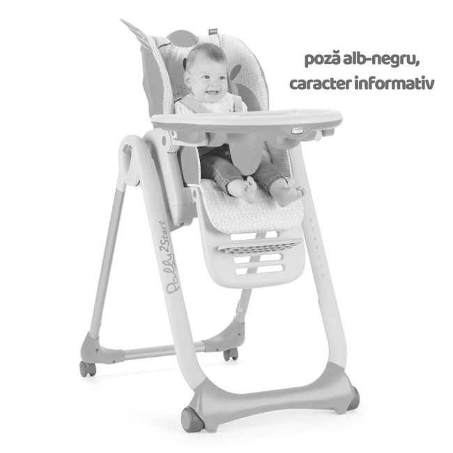 Scaun de masa Chicco Polly 2 Start 4roti, Miss Pink, 0 luni+ - CHC79205-8_MISS PINK