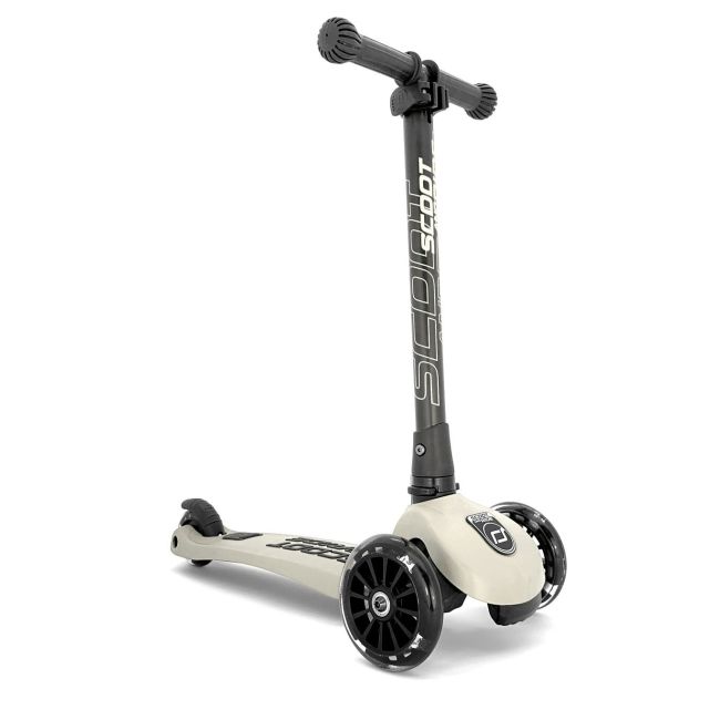 Trotineta Copii Pliabila, Reglabila, Roti Luminoase, Highwaykick 3 Led Ash, 3-6 Ani, Pana La 50 Kg, Scoot  Ride Pjb96344