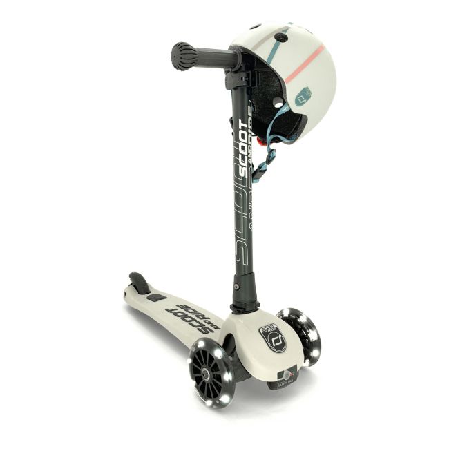 Trotineta Copii Pliabila, Reglabila, Roti Luminoase, Highwaykick 3 Led Ash, 3-6 Ani, Pana La 50 Kg, Scoot  Ride Pjb96344