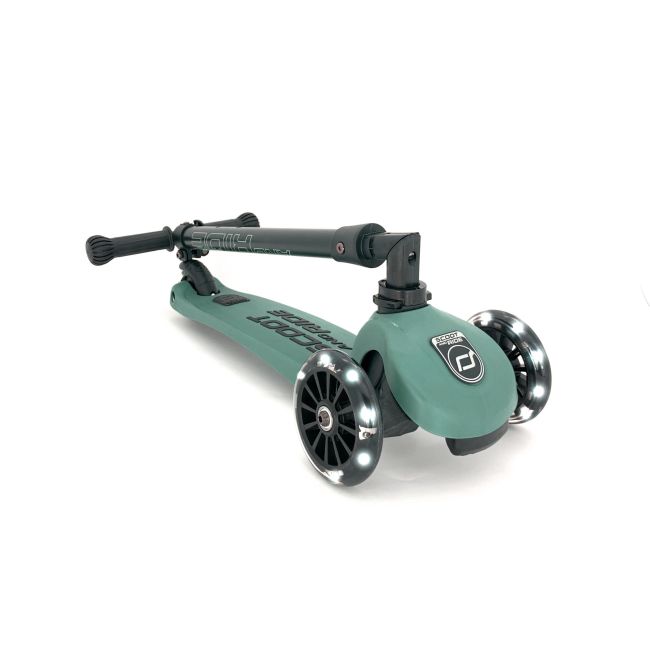 Trotineta Copii Pliabila, Reglabila, Roti Luminoase, Highwaykick 3 Led Forest, 3-6 Ani, Pana La 50 Kg, Scoot  Ride Pjb96345
