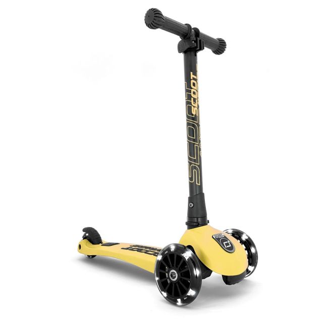 Trotineta Copii Pliabila, Reglabila, Roti Luminoase, Highwaykick 3 Led Lemon, 3-6 Ani, Pana La 50 Kg, Scoot  Ride Pjb96358