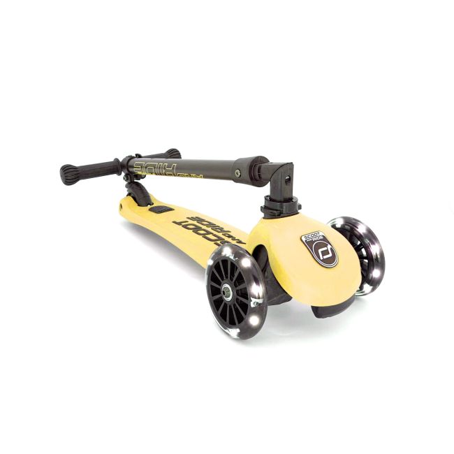 Trotineta Copii Pliabila, Reglabila, Roti Luminoase, Highwaykick 3 Led Lemon, 3-6 Ani, Pana La 50 Kg, Scoot  Ride Pjb96358
