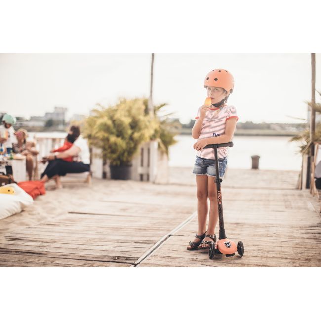 Trotineta Copii Pliabila, Reglabila, Roti Luminoase, Highwaykick 3 Led Peach, 3-6 Ani, Pana La 50 Kg, Scoot  Ride Pjb96357