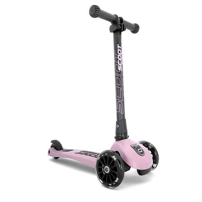 Trotineta Copii Pliabila, Reglabila, Roti Luminoase, Highwaykick 3 Led Rose, 3-6 Ani, Pana La 50 Kg, Scoot  Ride Pjb96346