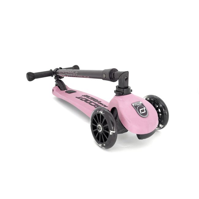 Trotineta Copii Pliabila, Reglabila, Roti Luminoase, Highwaykick 3 Led Rose, 3-6 Ani, Pana La 50 Kg, Scoot  Ride Pjb96346
