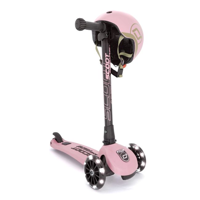 Trotineta Copii Pliabila, Reglabila, Roti Luminoase, Highwaykick 3 Led Rose, 3-6 Ani, Pana La 50 Kg, Scoot  Ride Pjb96346