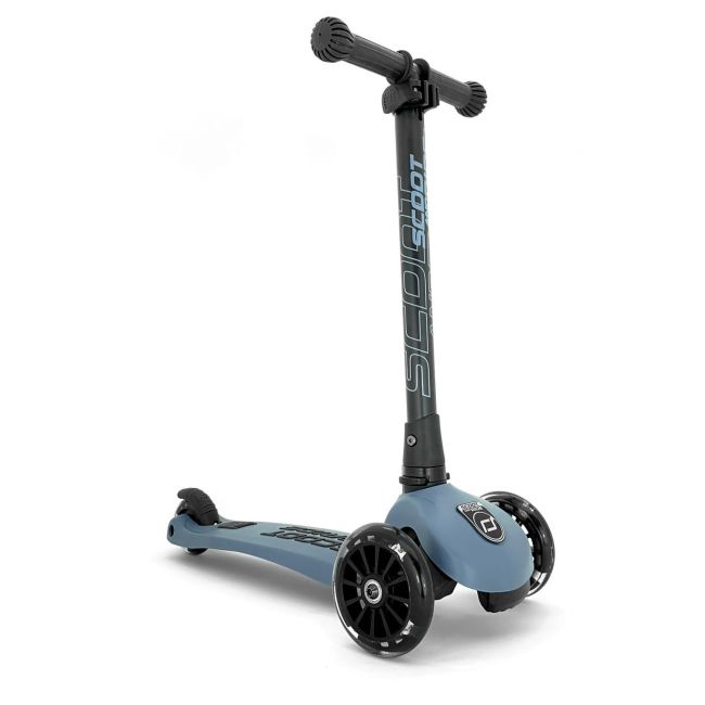 Trotineta Copii Pliabila, Reglabila, Roti Luminoase, Highwaykick 3 Led Steel, 3-6 Ani, Pana La 50 Kg, Scoot  Ride Pjb96347