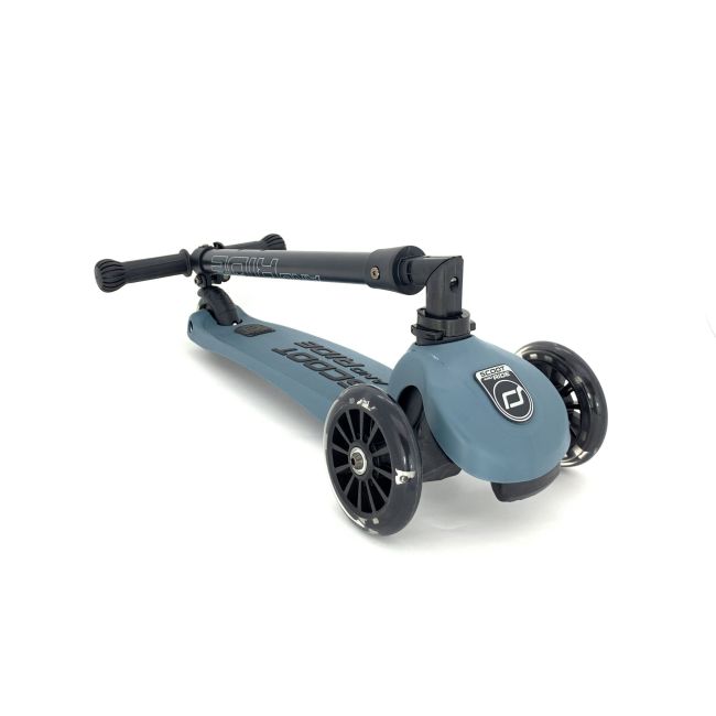 Trotineta Copii Pliabila, Reglabila, Roti Luminoase, Highwaykick 3 Led Steel, 3-6 Ani, Pana La 50 Kg, Scoot  Ride Pjb96347