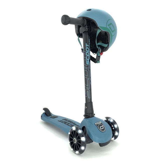 Trotineta Copii Pliabila, Reglabila, Roti Luminoase, Highwaykick 3 Led Steel, 3-6 Ani, Pana La 50 Kg, Scoot  Ride Pjb96347
