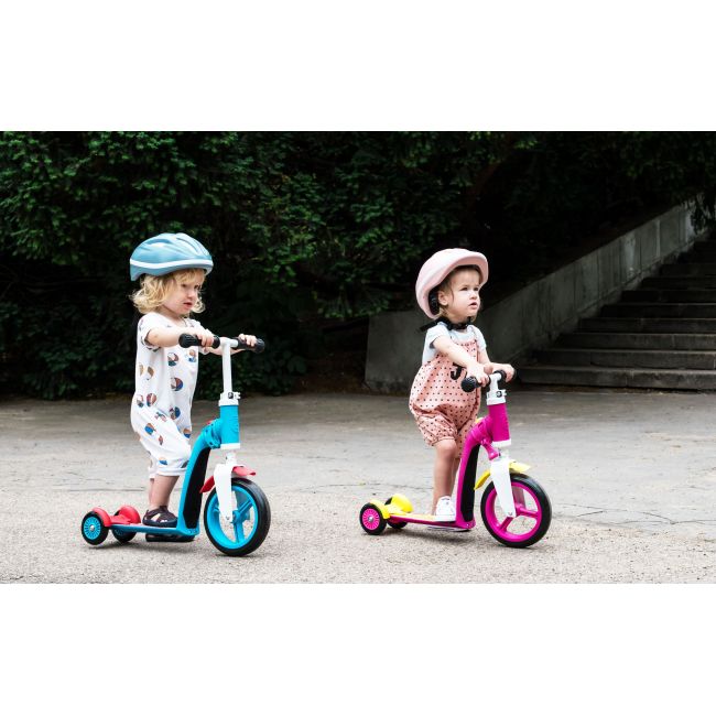 Trotineta Copii 1-4 Ani, Transformabila 2in1, Highwaybaby+ Roz Galben, Scoot And Ride Pjb96194