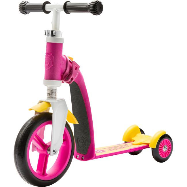 Trotineta Copii 1-4 Ani, Transformabila 2in1, Highwaybaby+ Roz Galben, Scoot And Ride Pjb96194