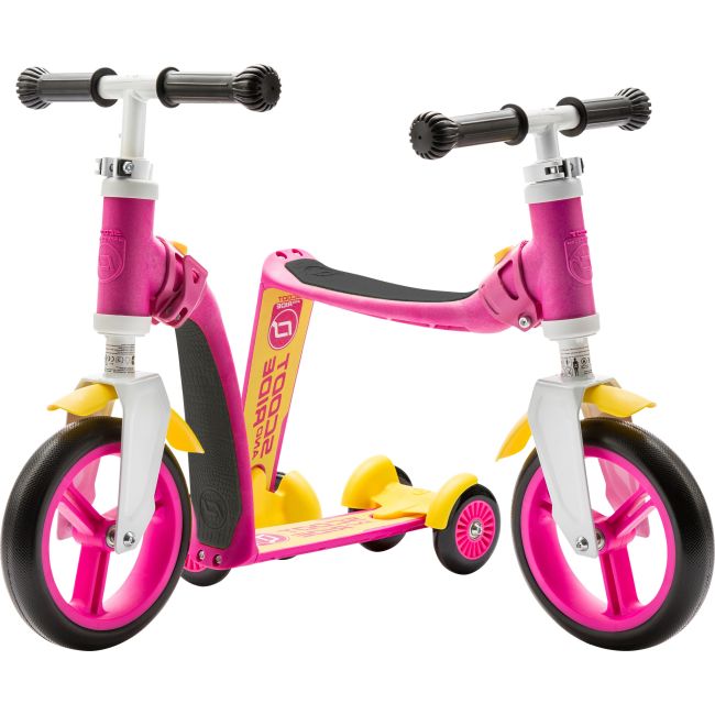 Trotineta Copii 1-4 Ani, Transformabila 2in1, Highwaybaby+ Roz Galben, Scoot And Ride Pjb96194