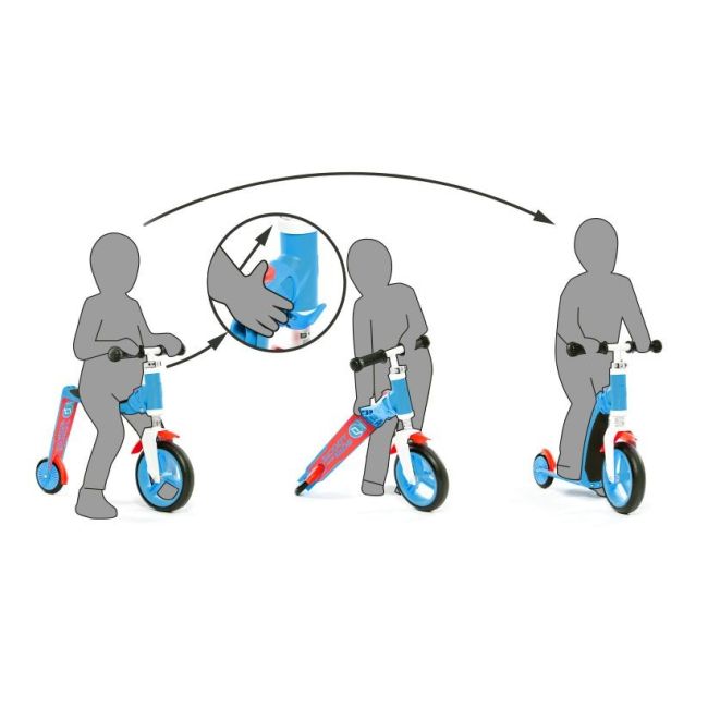 Trotineta Copii 1-4 Ani, Transformabila 2in1, Highwaybaby+ Roz Galben, Scoot And Ride Pjb96194