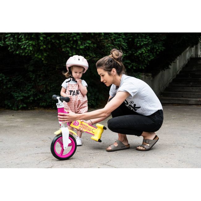 Trotineta Copii 1-4 Ani, Transformabila 2in1, Highwaybaby+ Roz Galben, Scoot And Ride Pjb96194
