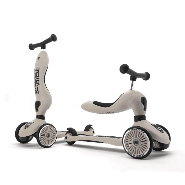 Trotineta Copii Cu Sezut, Transformabila 2in1, Highwaykick 1 Ash, 1-5 Ani, Pana La 50 Kg, Scoot  Ride Pjb96268